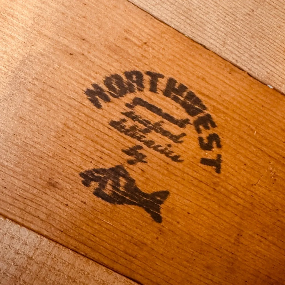 Wooden Storage Crate with Lid 3 pc lid & Northwest Seafoods burned on it